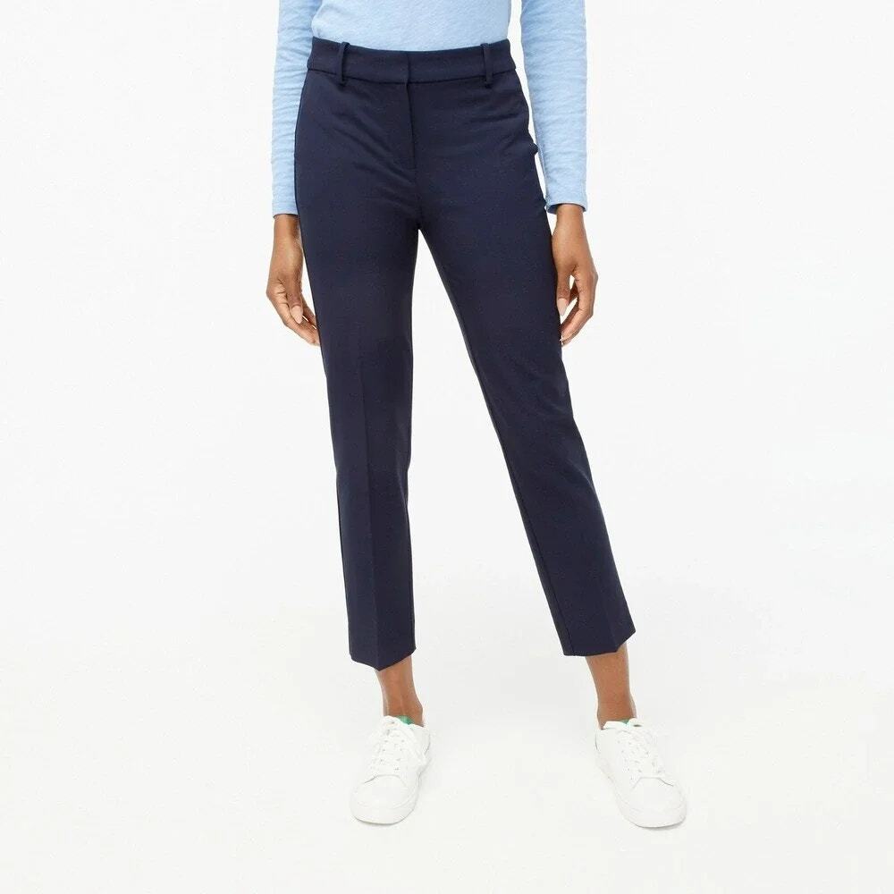J. Crew Navy Blue Stretch Twill Slim Fit Cropped Ruby Pants Women's Size 6